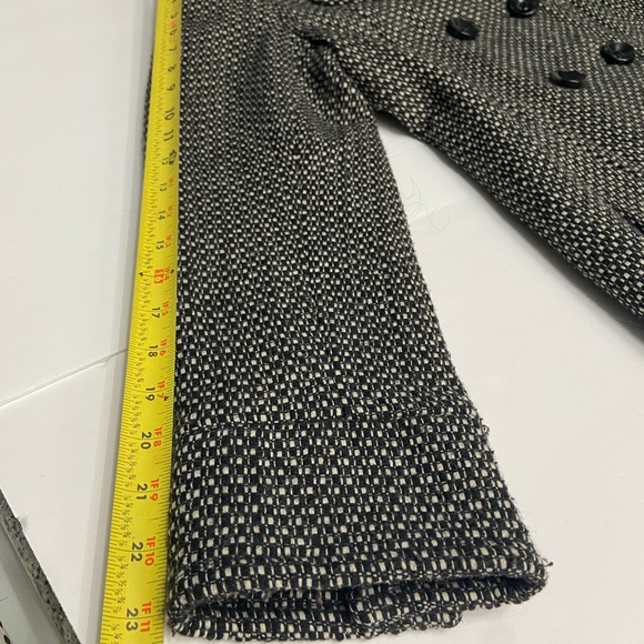 JONES NEW YORK Wool Blend Black & White Double Breasted Coat Size 12 Career Warm - Picture 14 of 16